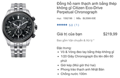 Đồng hồ nam thạch anh bằng thép không gỉ Citizen Eco-Drive Perpetual Chronograph  (mua hộ bạn nhé )