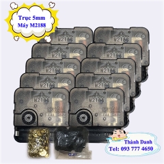 Combo 100 máy đồng hồ kim giật M2188 trục 5mm loại thường kèm kim số 03 dài 8cm