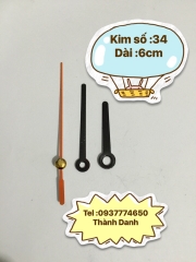 Máy đồng hồ treo tường Đài Loan 12888 trục 6mm Quartz có kim tùy chọn