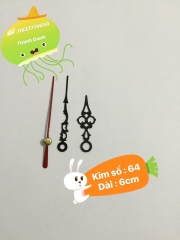 Máy đồng hồ treo tường Đài Loan 12888 trục 6mm Quartz có kim tùy chọn
