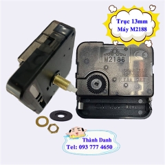 Máy đồng hồ treo tường kim giật M2188 trục 13mm Kèm kim số 03 dài 8cm
