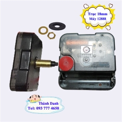 Máy đồng hồ treo tường kim trôi 12888 trục 18mm loại tốt nút đỏ có kim riêng