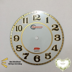 Mặt số thiếc tròn 20cm Mặt Trắng, Số Học Trò