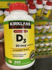 Viên uống bổ sung vitamin Kirkland Extra Strength D3 50mcg (mua hộ)