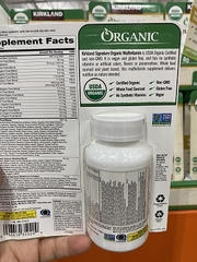 Viên uống bổ sung đa vitamin hữu cơ Kirkland Signature Organic Multivitamin (mua hộ)
