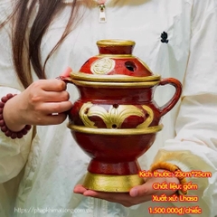 Lư Cúng Khói Sang Gốm Đất Nung Thủ Công Tây Tạng
