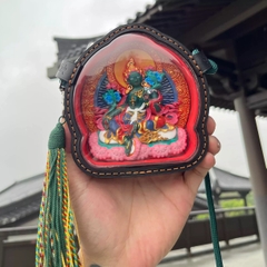 mặt dây chuyền Tây Tạng, gau Tây Tạng, tsa tsa Lục Độ Mẫu, Green Tara pendant, trang sức Phật giáo, vật phẩm hộ thân, đồ tâm linh Tây Tạng