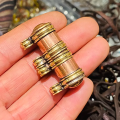 Hộp Gawu Đồng Đỏ Nepal Hình Ống – Mặt Dây Chuyền Đựng Kinh Cuộn Thủ Công