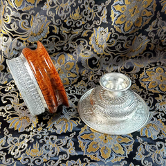 Bát gỗ bọc đồng Tây Tạng