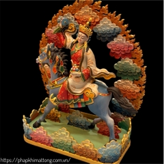 Tượng Achi Chokyi Drolma 15cm Đồng Tím Sơn Khoáng
