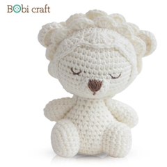 Thú bông len Bobicraft - Sư tử con ngồi - Bộ Platinum - Đồ chơi an toàn Quà tặng bé