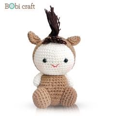 Thú bông len Bobicraft - Ngựa nâu đất - Đồ chơi an toàn Quà tặng bé
