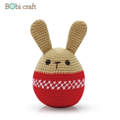 Thú bông len Bobicraft - Thỏ trứng phục sinh đỏ (L) - Đồ chơi an toàn Quà tặng bé