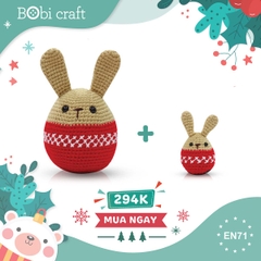 Thú bông len Bobicraft - Combo thỏ trứng phục sinh đỏ - Đồ chơi an toàn Quà tặng bé