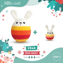 Thú bông len Bobicraft - Combo thỏ trứng phục sinh cam - Đồ chơi an toàn Quà tặng bé