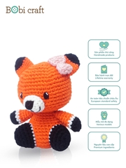 Thú bông len Bobicraft - Cáo cái ngồi màu - Đồ chơi an toàn Quà tặng bé