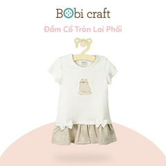 Áo Đầm Cổ Tròn Lai Phối