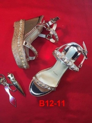 B12-11 Louboutin sandal cao 6cm, 12cm đế xuồng kếp siêu cấp