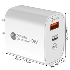 Củ sạc USB 20W Sạc nhanh 3.0 Tyep-C cho điện thoại