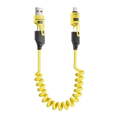 Dây sạc điện thoại lò xo 4 đầu 20cm 1.5m