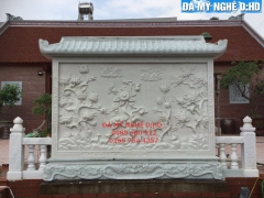 Bình phong đá nguyên khối đặt nhà thờ họ