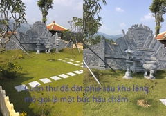 Cuốn thư đá đẹp đặt lăng mộ - Hậu chẩm