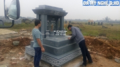 Mộ đá đôi cao cấp xanh rêu