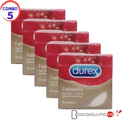 Bao Cao Su Durex Fetherlite ( Combo 5 hôp x 3 cái )