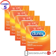 Bao cao su Durex Sensation ( Combo 5 hộp x 3 cái )