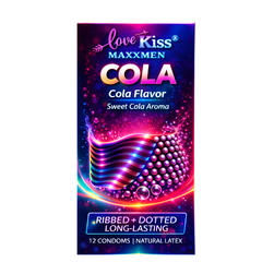 Bao Cao Su Love Kiss Maxxmen Cola Hộp 12 Cái – Gân Gai Kéo Dài Thời Gian, Hương Cola Ngọt Ngào