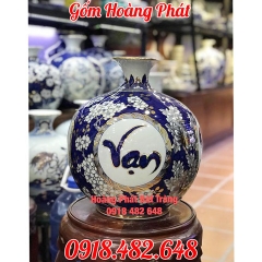 Mua bình hút tài lộc Vạn sự như ý vẽ vàng kim 24k Bát Tràng