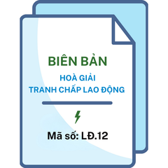 Biên bản hòa giải tranh chấp lao động - Mã số: LĐ.12