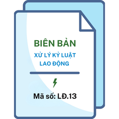 Biên bản xử lý kỷ luật lao động - Mã số: LĐ.13