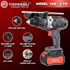 MÁY KHOAN PIN ĐA NĂNG YAMASU YMS-KT13 TẢI NẶNG  ĐỘNG CƠ KHÔNG CHỔI THAN