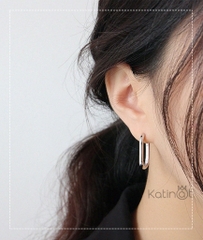 Bông tai bạc kiểu dáng thoi