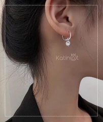 Bông tai bạc treo đá nhỏ
