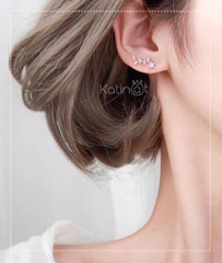 Bông tai bạc hoa kẹp vành tai