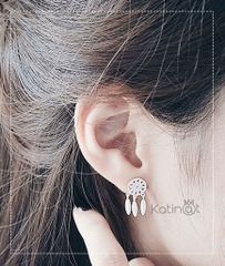 Bông tai bạc kiểu dreamcatcher kẻ bắt giữ giấc mơ