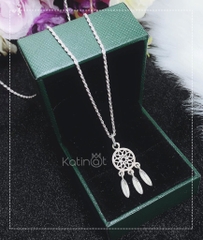 Dây chuyền bạc kiểu dreamcatcher kẻ bắt giữ giấc mơ