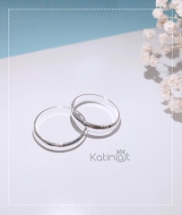 Nhẫn bạc trơn khắc tên