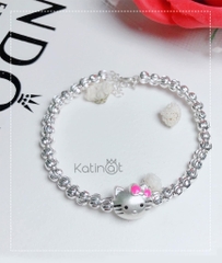 Lắc tay bạc hình kitty cho bé gái