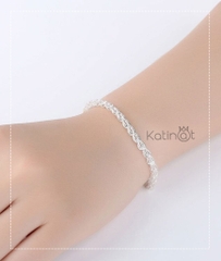 Lắc tay bạc xoắn kiểu Hàn Quốc