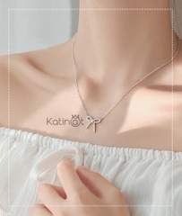 Dây chuyền bạc mảnh mặt chiếc nơ