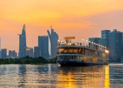ĂN TỐI TRÊN SÔNG SÀI GÒN: BỮA ĂN TỐI LÃNG MẠN, ẤM ÁP TRÊN TÀU SÀI GÒN CRUISE NGẮM THÀNH PHỐ VỀ ĐÊM. ĐƯỢC CHỌN VỊ TRÍ NGỒI ĐẸP. GIAO VÉ MIỄN PHÍ.