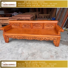 Bộ Trường Kỷ Gõ Đỏ 237 Chân Vấu