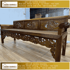 Bộ Trường Kỷ Gỗ Gụ Lào 10 Chỉ 197 Đục Cò Cua
