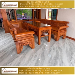 Bộ Trường Kỷ Gõ Đỏ 237 Chân Vấu