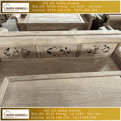 Bộ Trường Kỷ Gỗ Gõ Đỏ 11 Chỉ 217 Đục Sen Cò