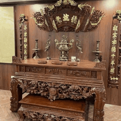 Bộ Hoành Phi Câu Đối Gỗ