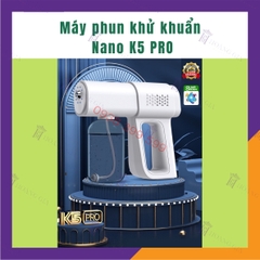 Máy Phun Khử Khuẩn Nano K5 PRO Hoàng Gia - HÀNG CHÍNH HÃNG - Công Suất Lớn - Không Dây Cầm Tay - Pin siêu bền 2 Chế Độ Phun Với Chùm 8 Đèn Led UV Khử Trùng Sạch Vi Khuẩn